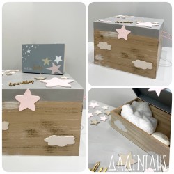 Σετ ξύλινο κουτί με ραφάκια "Hello lovely" με σετ λαδιού ΚΤ100 Σετ ξύλινο κουτί με ραφάκια "Hello lovely" με σετ λαδιού ΚΤ100