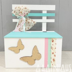 Κουτί βάπτισης "Εμπριμέ πεταλούδες" ΚΤ155 Κουτί βάπτισης "Εμπριμέ πεταλούδες" ΚΤ155