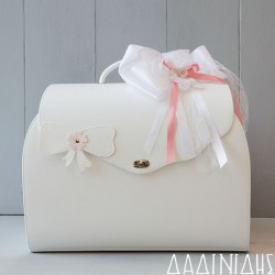 Τσάντα λευκή με πεταλούδες ΚΤ212 Τσάντα λευκή με πεταλούδες ΚΤ212