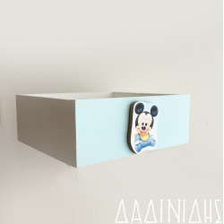 Ξύλινο κουτάκι γαλάζιο με Mickey Mouse ΜΑΞ146