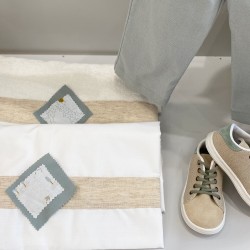 Λαδόπανα με ρόμβους μπεζ-εμπριμέ ΑΛΔ160