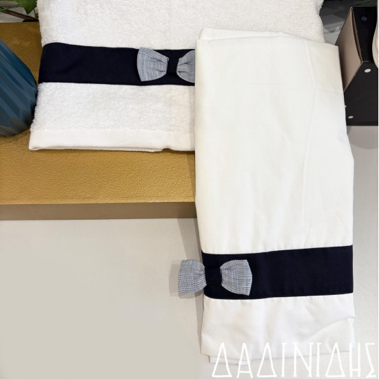 Λαδόπανα με μπλε φάσα και φιόγκο ΑΛΔ173