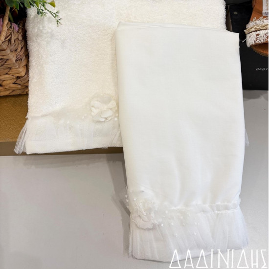 Λαδόπανα με τούλι και λουλούδι ΚΛΔ232