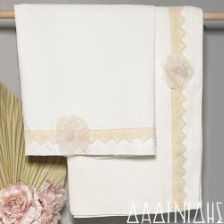 Λαδόπανα με δαντέλα μπεζ ΚΛΔ112