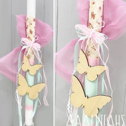 Λαμπάδα με εμπριμέ πεταλούδες ΛΑΜΠ183 Λαμπάδα με εμπριμέ πεταλούδες ΛΑΜΠ183