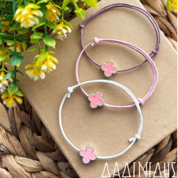 Μαρτυρικά βραχιολάκια με σταυρό από σμάλτο ροζ ΜΑΡ139