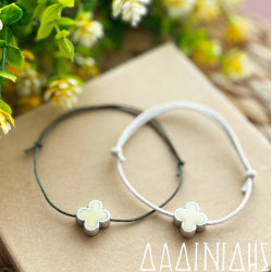 Μαρτυρικά βραχιολάκια με σταυρό από σμάλτο εκρού ΜΑΡ140