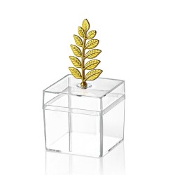 Μπομπονιέρα κουτάκι PVC με κλαδί ελιάς ΜΠΟΝ265