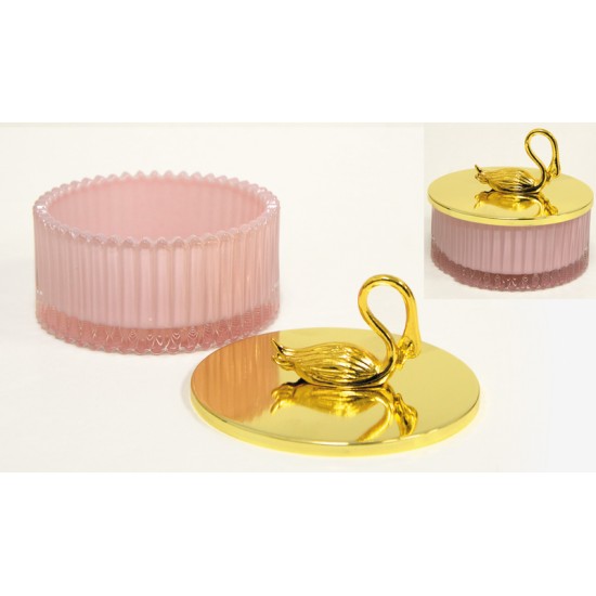 Γυάλινη φοντανιέρα σάπιο μήλο με κύκνο ΜΠΟΝ254