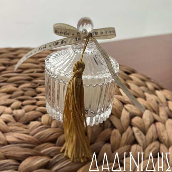 Γυάλινη φοντανιέρα με φούντα ΜΠΟΝ224