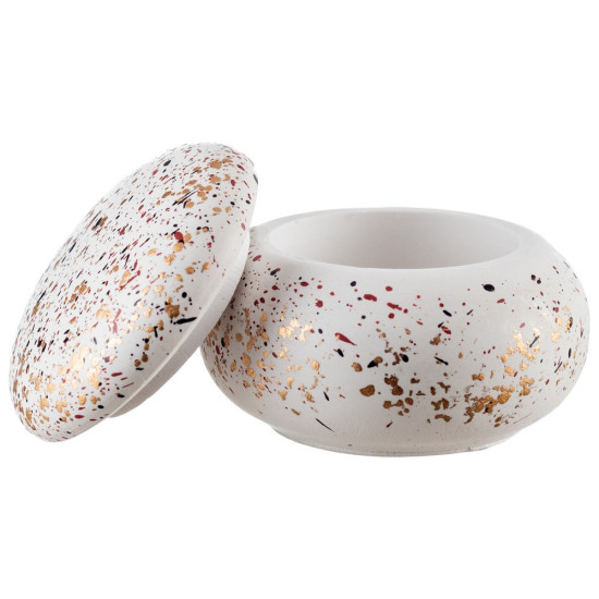 Κεραμικό μακαρόν μπιζουτιέρα πιτσιλωτό ΜΠΟΝ206