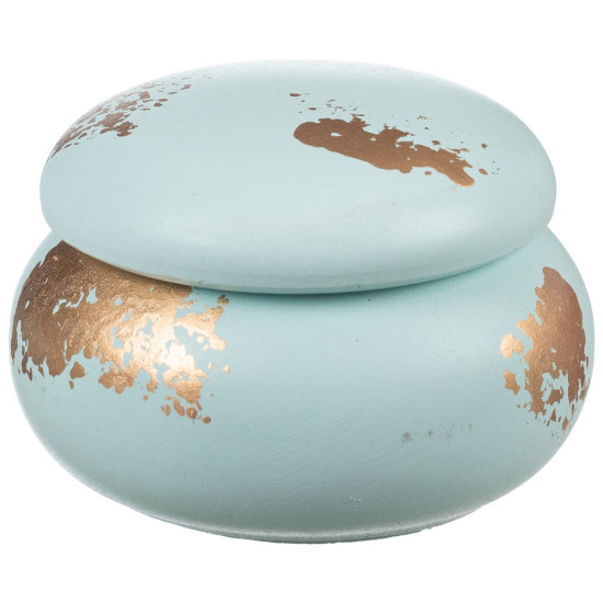 Κεραμικό μακαρόν μπιζουτιέρα με χρυσή πατίνα ΜΠΟΝ207