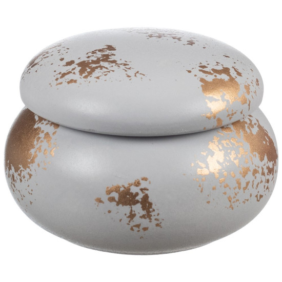 Κεραμικό μακαρόν μπιζουτιέρα με χρυσή πατίνα ΜΠΟΝ207