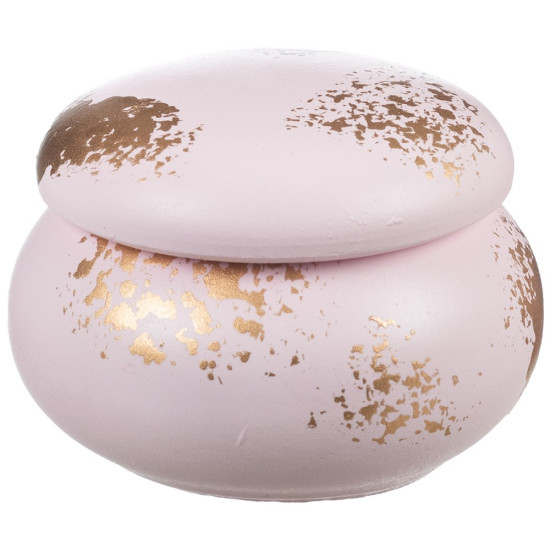 Κεραμικό μακαρόν μπιζουτιέρα με χρυσή πατίνα ΜΠΟΝ207