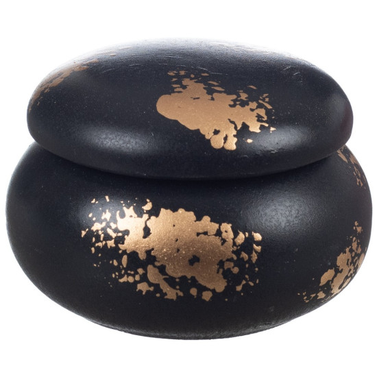 Κεραμικό μακαρόν μπιζουτιέρα με χρυσή πατίνα ΜΠΟΝ207