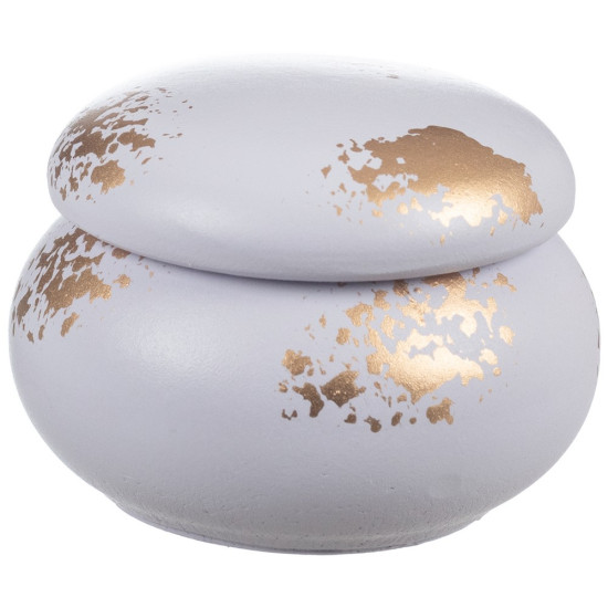 Κεραμικό μακαρόν μπιζουτιέρα με χρυσή πατίνα ΜΠΟΝ207