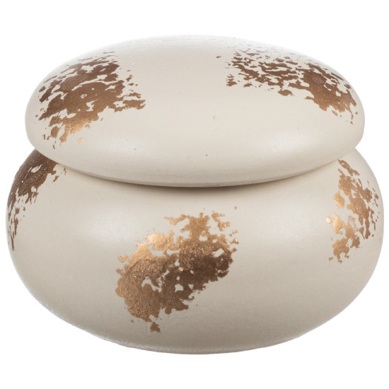 Κεραμικό μακαρόν μπιζουτιέρα με χρυσή πατίνα ΜΠΟΝ207