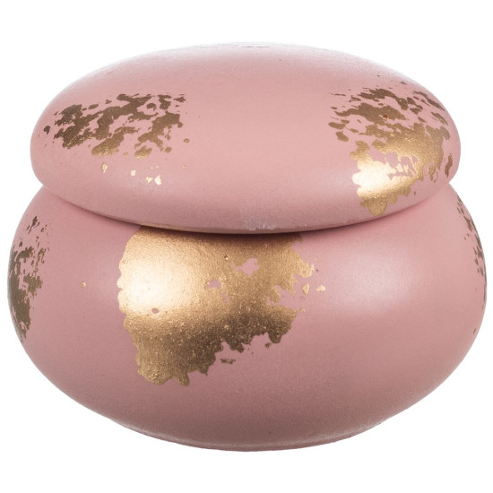 Κεραμικό μακαρόν μπιζουτιέρα με χρυσή πατίνα ΜΠΟΝ207