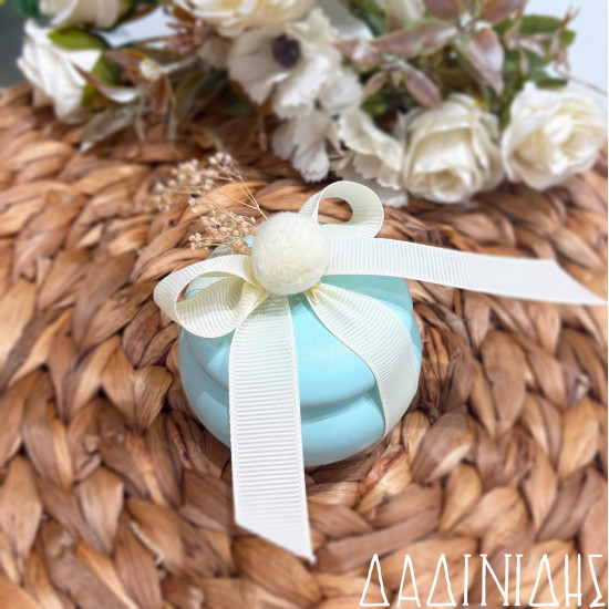 Κεραμική μπιζουτιέρα μακαρόν με γυψοφύλλη ΜΠΟΝ188