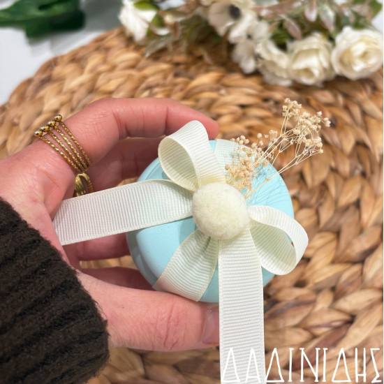 Κεραμική μπιζουτιέρα μακαρόν με γυψοφύλλη ΜΠΟΝ188