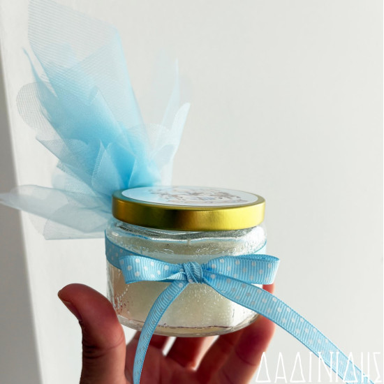 Γυάλινο βάζο με αρωματικό κερί και θεματικό αυτοκόλλητο ΜΠΟΝ231