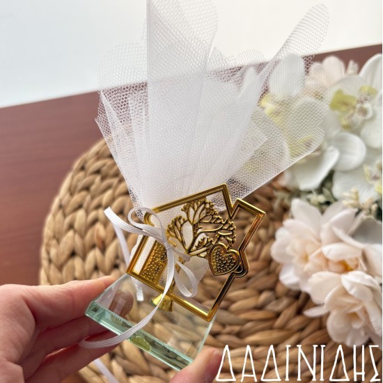 Μπομπονιέρα με γυάλινη βάση σπιτάκι ΜΠΟΝ257