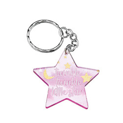 Μπρελόκ plexiglass ροζ αστεράκι ΜΠΟΝ183