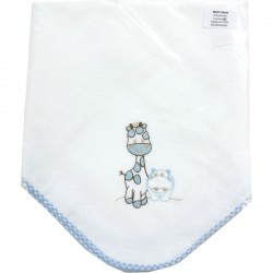 Πάνα αγκαλιάς πικέ με λεπτή φάσα σιέλ Ninetta ΠΑΝ106 Πάνα αγκαλιάς πικέ με λεπτή φάσα σιέλ Ninetta ΠΑΝ106