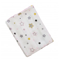 Πάνα αγκαλιάς από μουσελίνα με σχέδιο αστεράκια Ninetta ΠΑΝ130