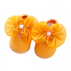 Παπουτσάκι βρεφικό μουσταρδί με φιόγκο ΠΑΚ522