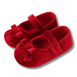 Βρεφική μπαλαρίνα βελουτέ μπορντώ ΠΑΚ687