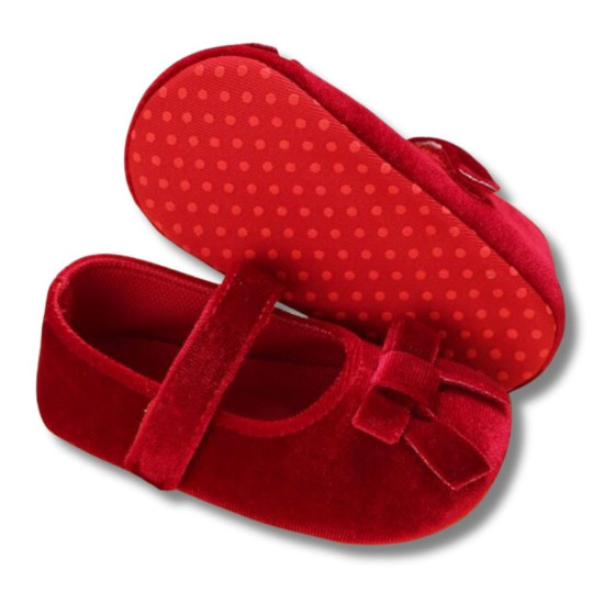 Βρεφική μπαλαρίνα βελουτέ μπορντώ ΠΑΚ687