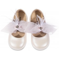 Παπουτσάκι βάπτισης Babywalker Bs3562 εκρού/ροζ ΠΑΚ246