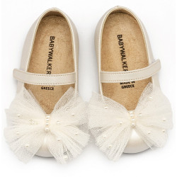 Παπουτσάκι βάπτισης Babywalker Bs3589 εκρού ΠΑΚ104