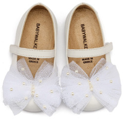 Παπουτσάκι βάπτισης Babywalker Bs3589 λευκό ΠΑΚ307