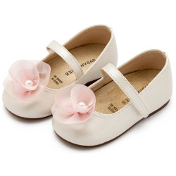 Παπουτσάκι βάπτισης Babywalker Bs3593 εκρού-ροζ ΠΑΚ237