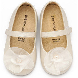 Παπουτσάκι βάπτισης Babywalker Bs3593 εκρού ΠΑΚ303