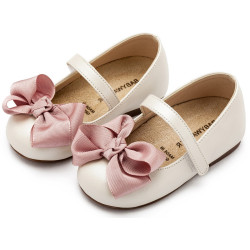 Παπουτσάκι βάπτισης Babywalker Bs3595 εκρού-ροζ ΠΑΚ304