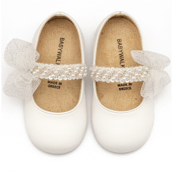 Παπουτσάκι βάπτισης Babywalker Bs3596 λευκό ΠΑΚ302