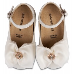 Παπουτσάκι βάπτισης Babywalker Bw4797 εκρού ΠΑΚ140