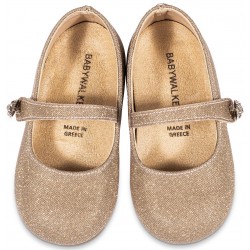 Παπουτσάκι βάπτισης Babywalker Bw4836 πλατίνα ΠΑΚ253