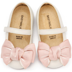 Παπουτσάκι βάπτισης Babywalker Bw4857 εκρού-ροζ ΠΑΚ314 Παπουτσάκι βάπτισης Babywalker Bw4857 εκρού-ροζ ΠΑΚ314