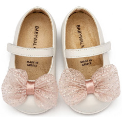 Παπουτσάκι βάπτισης Babywalker Pri2639 εκρού-ροζ ΠΑΚ288