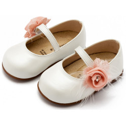 Παπουτσάκι βάπτισης Babywalker Pri2640 εκρού-ροζ ΠΑΚ285