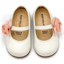 Παπουτσάκι βάπτισης Babywalker Pri2640 εκρού-ροζ ΠΑΚ285