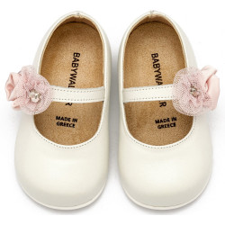 Παπουτσάκι βάπτισης Babywalker Pri2642 εκρού-ροζ ΠΑΚ286