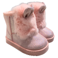 Μποτάκια ροζ με γούνα και αυτάκια ΠΑΠ651