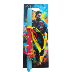 Πασχαλινή λαμπάδα με δώρο ξύλινο κάδρο "Messi" ΔΒ230