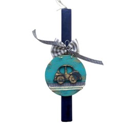 Πασχαλινή λαμπάδα με ξύλινο καδράκι ΔΒ298