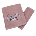 Σετ πετσέτα μπάνιου-προσώπου Μονόκερος ροζ Astron 8363